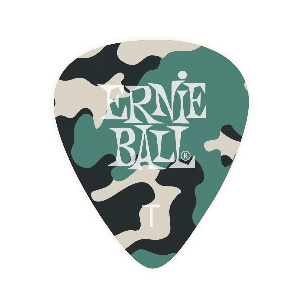 [P09221] Ernie Ball P09221 CAMOUFLAGE CELLULOSE PICKS THIN 12-PACK