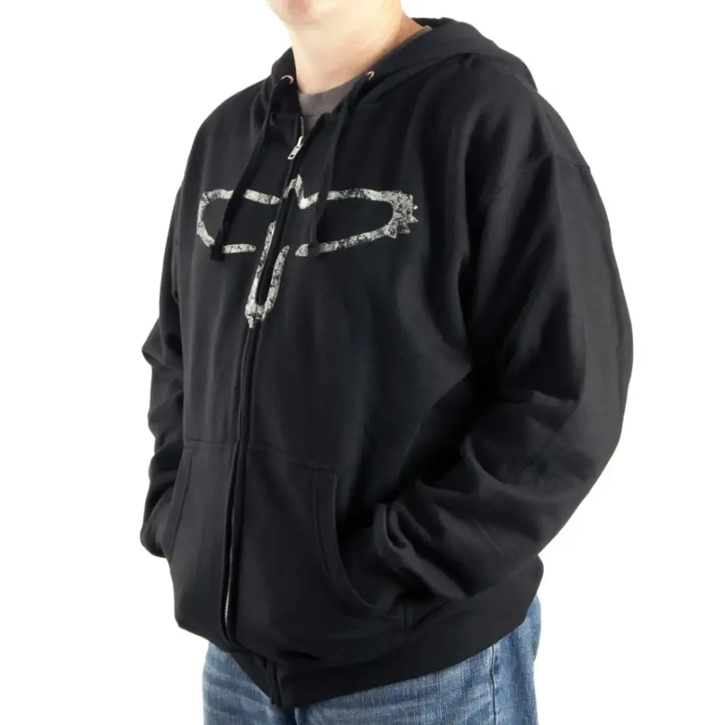 [100107:003:001:] PRS 100107:003:001: HOODIE, FULL-ZIP, BIRD SILHOUETTE, BLACK, MEDIUM
