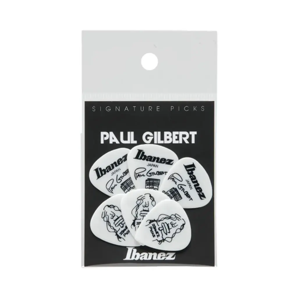 Ibanez B1000PG Paul Gilbert Signature Picks, 6 Pack, White