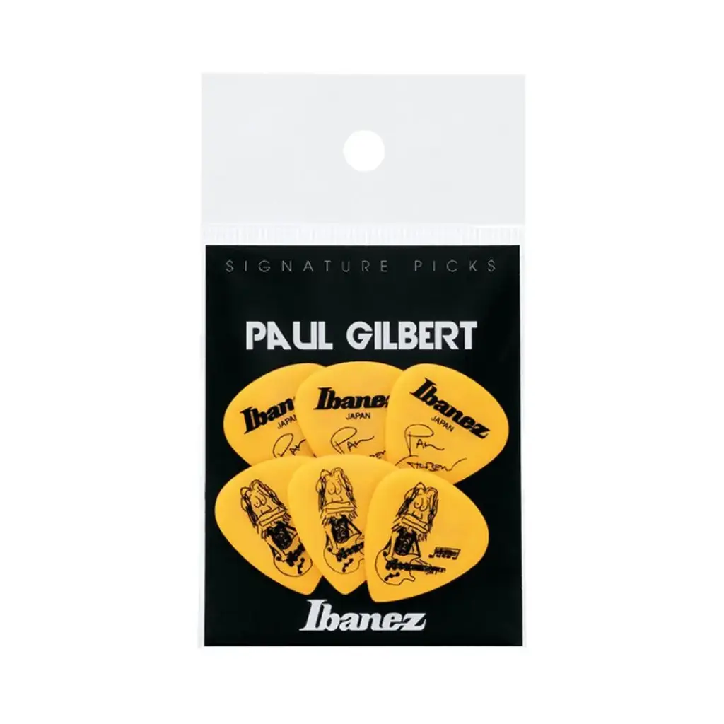[B1000PG-YE] Ibanez B1000PG-YE Paul Gilbert Guitar Picks (Set of 6) - Yellow