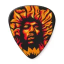Dunlop JHP14HV Jimi Hendrix ‘69 Psych Series Voodoo Fire Picks – 6‑Pack