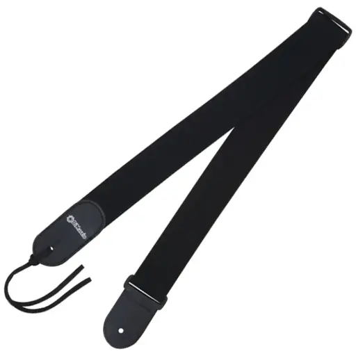 [DD3100EBK] DIMARZIO DD3100EBK 2" ELASTIC STRAP,BLACK, LEATHER TABS AND TIE CORD