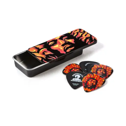 [JHPT14H] DUNLOP JHPT14H HENDRIX VOODOO FIRE PICK TIN-EA