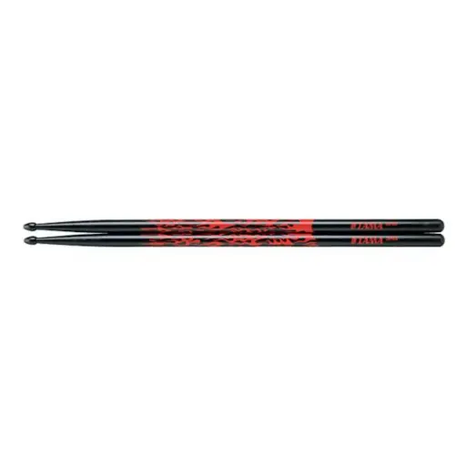[7A-F-BR] TAMA 7A-F-BR Oak Stick (Rhythmic Fire, Red on Black)