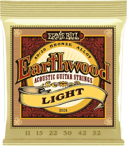 [P02004] Ernie Ball P02004 EARTHWOOD LIGHT 80/20 BRONZE ACOUSTIC GUITAR STRINGS - 11-52 GAUGE