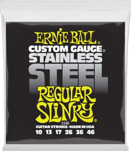 [P02246] Ernie Ball P02246 REGULAR SLINKY STAINLESS STEEL WOUND ELECTRIC GUITAR STRINGS - 10-46 GAUGE