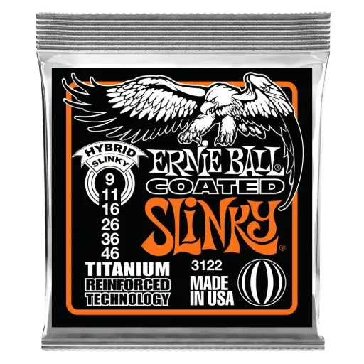 [P03122] Ernie Ball P03122 HYBRID SLINKY COATED TITANIUM RPS ELECTRIC GUITAR STRINGS - 9-46 GAUGE