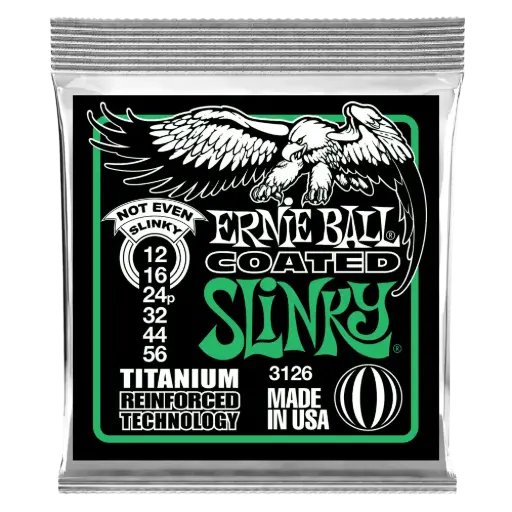 [P03126] Ernie Ball P03126 NOT EVEN SLINKY COATED TITANIUM RPS ELECTRIC GUITAR STRINGS - 12-56 GAUGE