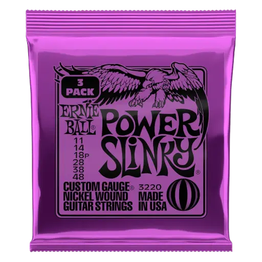 [P03220] Ernie Ball P03220 POWER SLINKY NICKEL WOUND ELECTRIC GUITAR STRINGS 3 PACK - 11-48 GAUGE