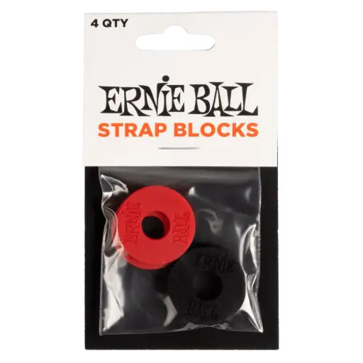 [P04603] Ernie Ball P04603 STRAP BLOCKS 4-PACK - BLACK AND RED 