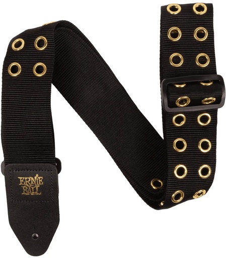 [P05398] Ernie Ball P05398 PREMIUM GUITAR STRAP/BASS STRAP - HOLE LOTTA METAL GOLD