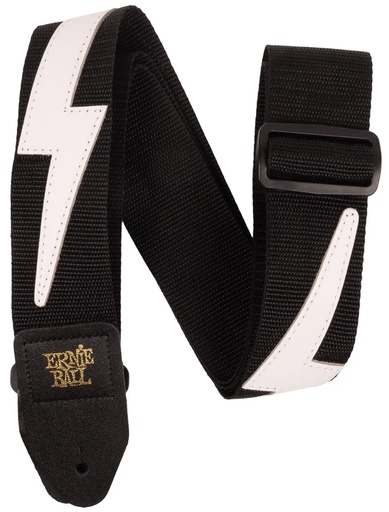 [P05399] Ernie Ball P05399 PREMIUM GUITAR STRAP/BASS STRAP - WHITE LIGHTNING