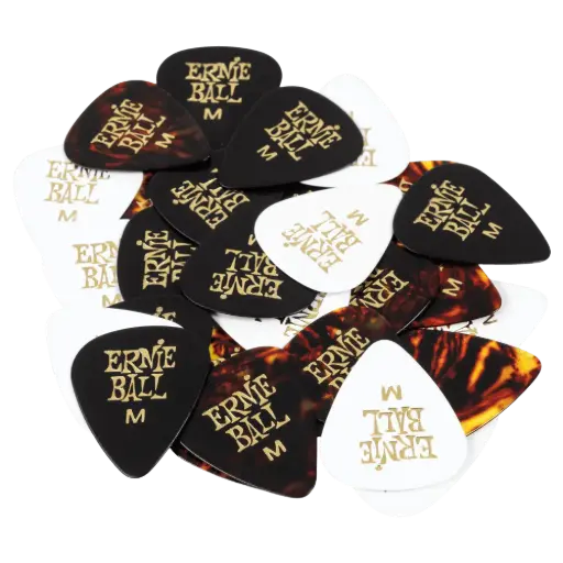 [P09178] Ernie Ball P09178 MEDIUM ASSORTED COLOR CELLULOSE PICKS, BAG OF 12  