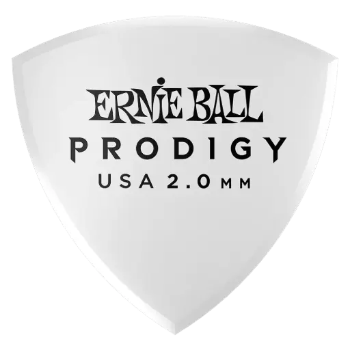 [P09338] Ernie Ball P09338 2.0MM WHITE LARGE SHIELD PRODIGY PICKS 6-PACK  