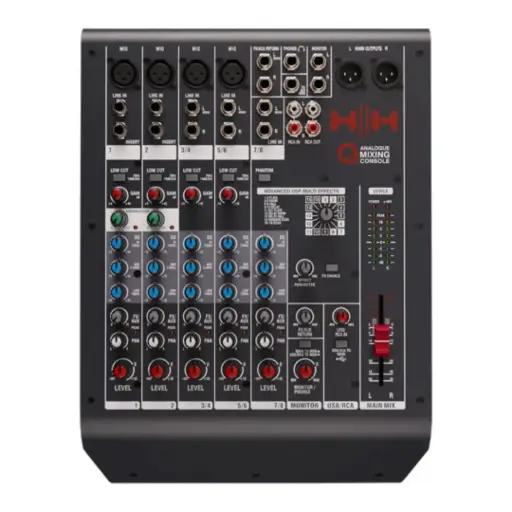 [Q8FX] HH Electronics Q8FX HH QUEENSBERRY SERIES - Q8FX- ANALOGUE MIXING CONSOLE - 8 CHANNELS - DSP - USB 