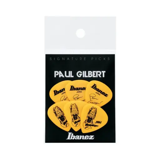 [B1000PG-YE] Ibanez B1000PG-YE Paul Gilbert Guitar Picks (Set of 6) - Yellow